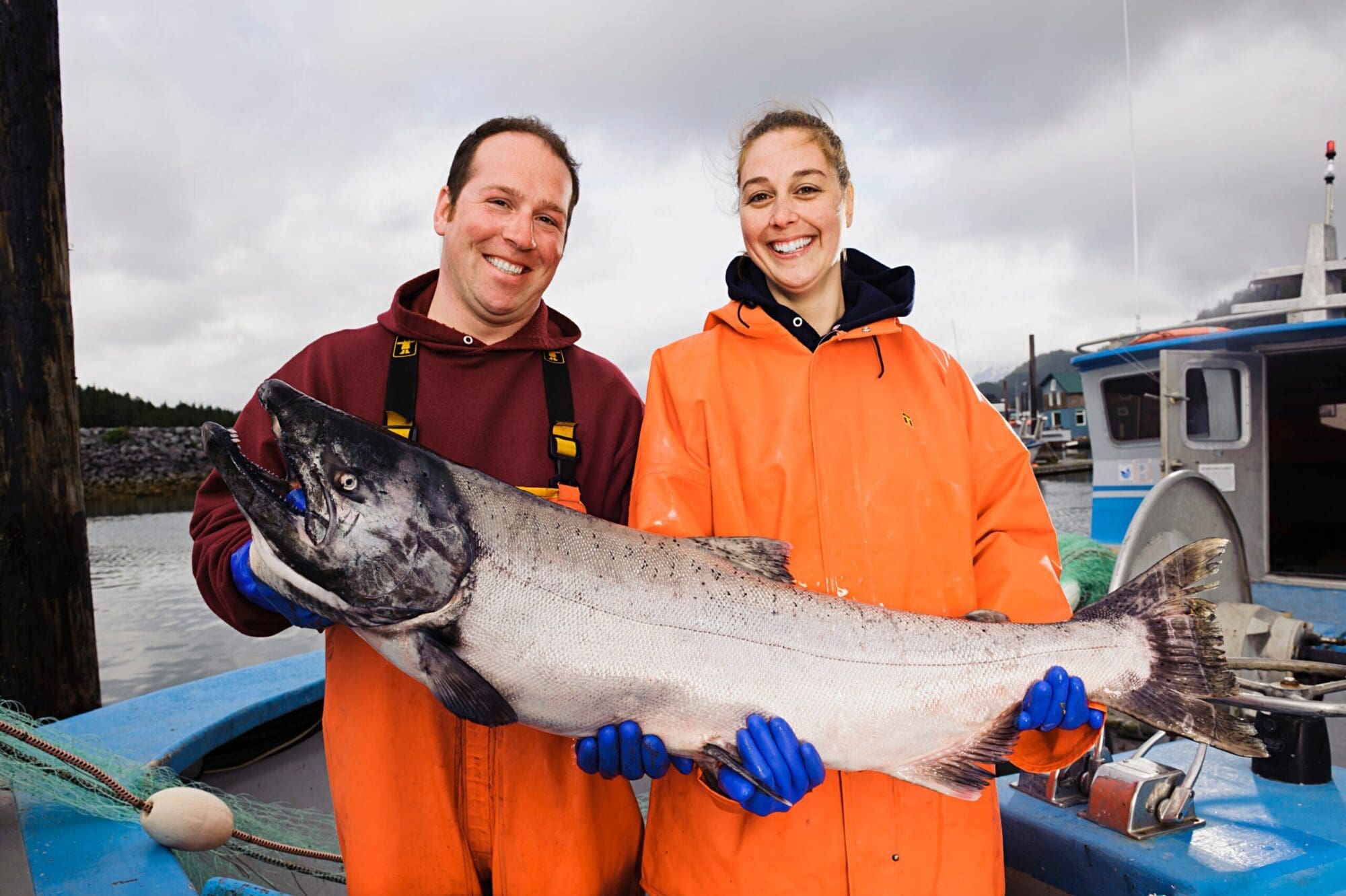 Chris Miller Copper River Fishermen With KingSalmon